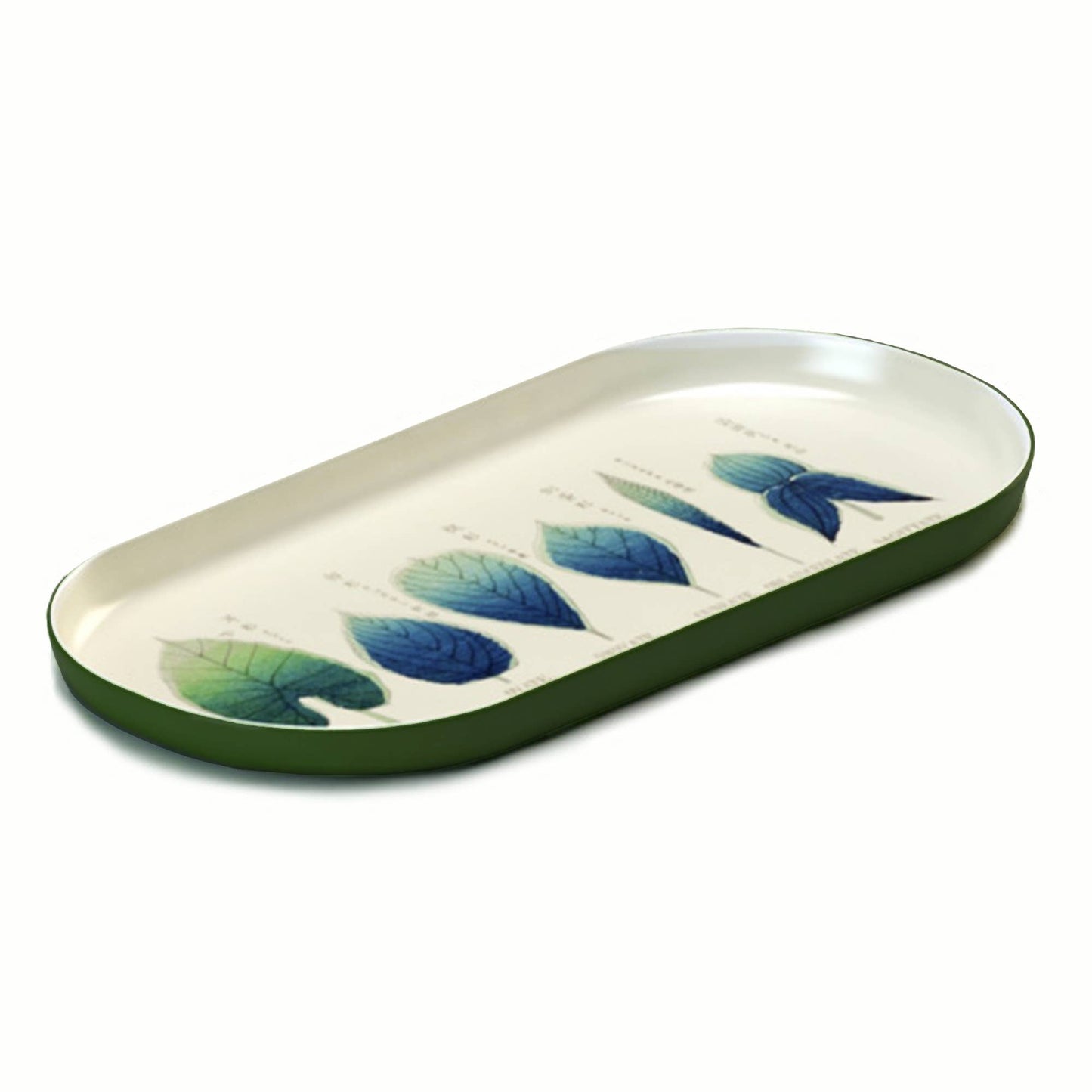 Shapes of Leaves Oval Enamel Tray
