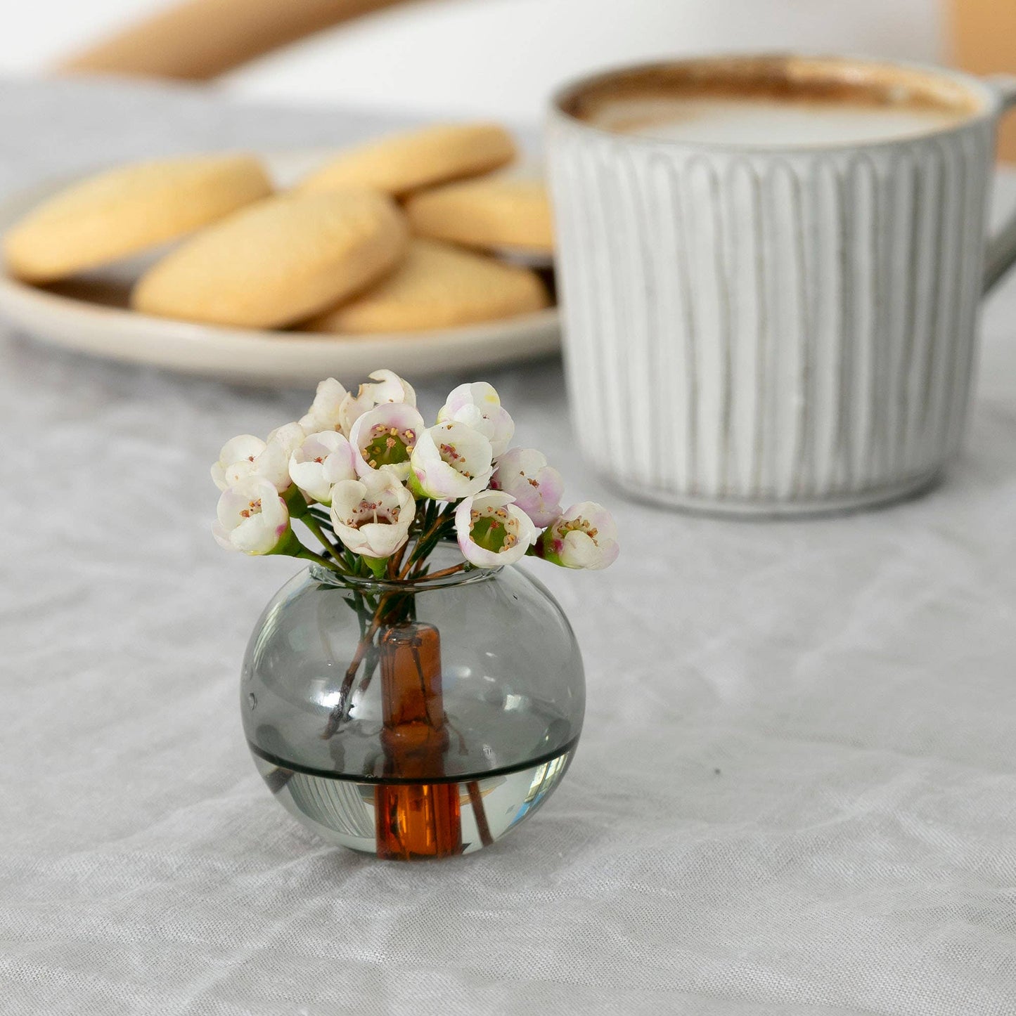 Smoke and Amber Mini Bubble Glass Vase