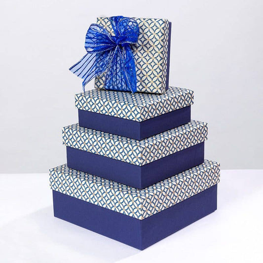 Blue and Gold Trellis Gift Box