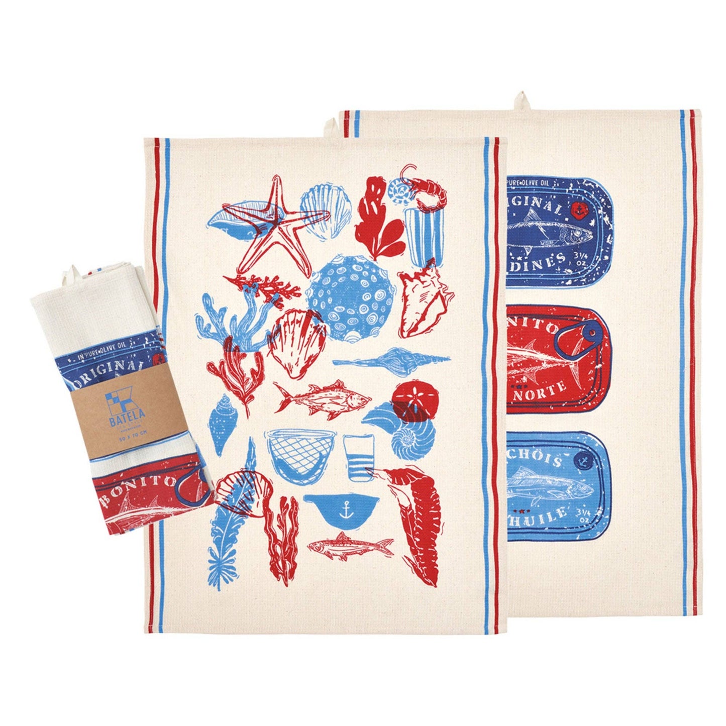 Spanish Sealife and Tinned Fish Tea Towels (Set of two)