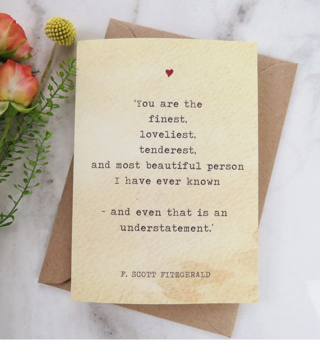 Literature Lovers Card, F.Scott Fitzgerald Quote