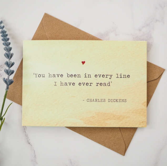 Literature Lovers Card, Charles Dickens Quote