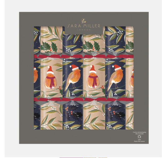 Luxury Robin Chorus Christmas Crackers (Box of Six)