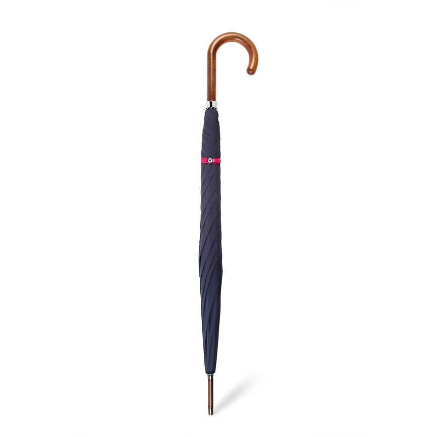 British Umbrella, Beech & Maple - Marine Blue/Pink