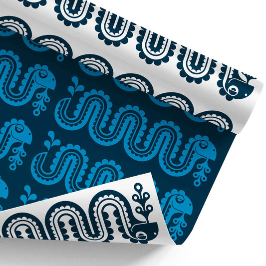 Double-sided Nessie Wrapping Paper and Gift Tag