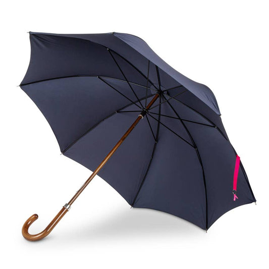 British Umbrella, Beech & Maple - Marine Blue/Pink