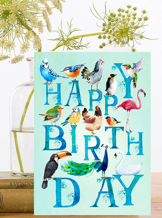 Birds All Around Birthday Card