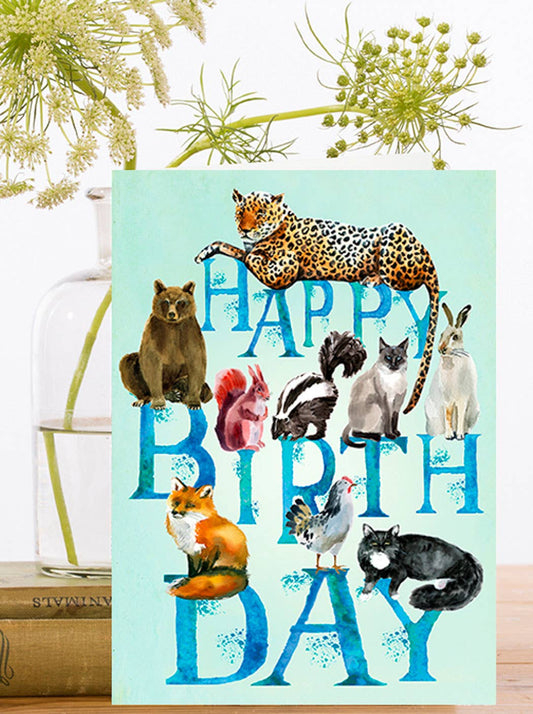 Animals Everywhere Birthday Card